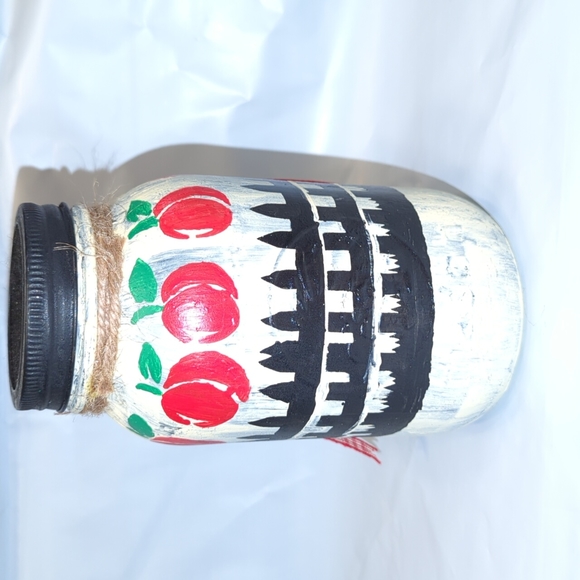 Fall buffalo plaid farmhouse apples Mason Jar decor Farm To Table all season - Picture 5 of 9
